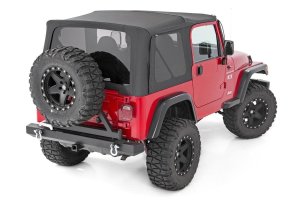 Jeep Wrangler Soft Top - Rough Country - Half Doors - Black - '97-'06 Jeep Wrangler Soft Top - Rough Country - Half Doors - Black - '97-'06